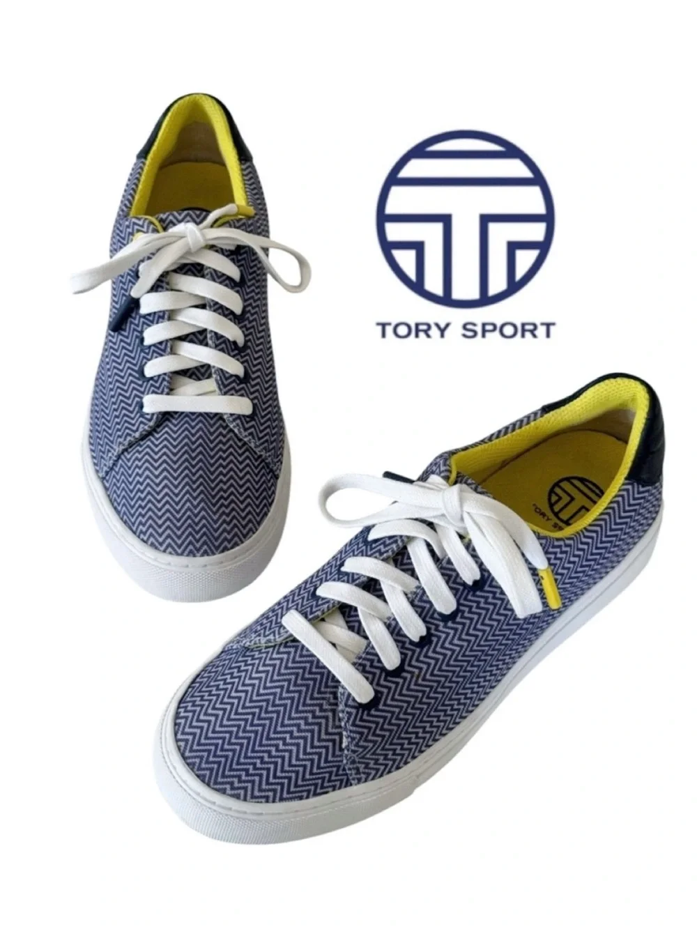 Tory Sport Herringbone Low Rise Sneakers Size 8